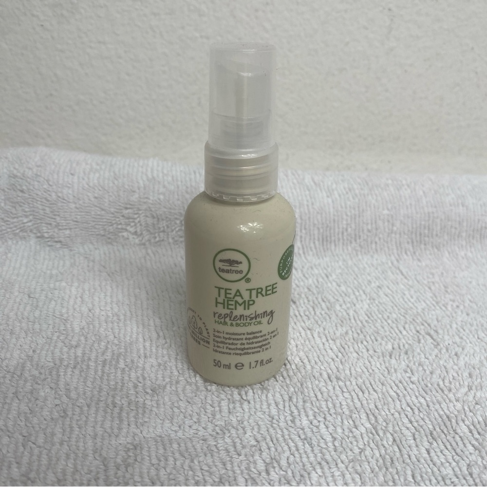 NWT New Paul Mitchell Tea Tree Hemp Replenishing Hair & Body Oil 1.7 fl oz.